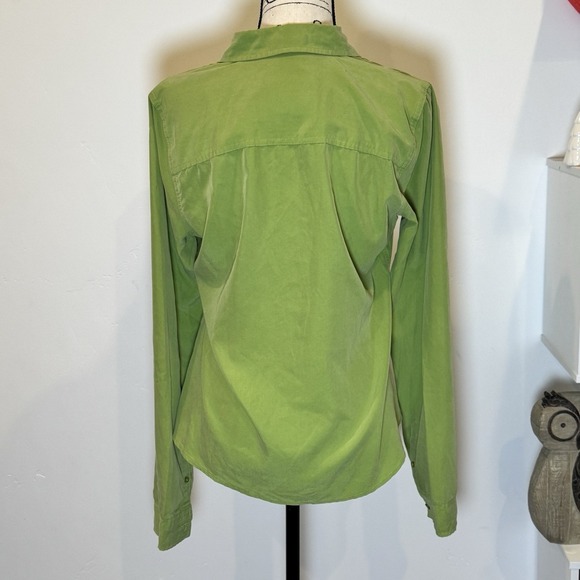 Abercrombie And Fitch Oversized Button Up Blouse Large Green Nwt Msrp 60.00 - Picture 2 of 4